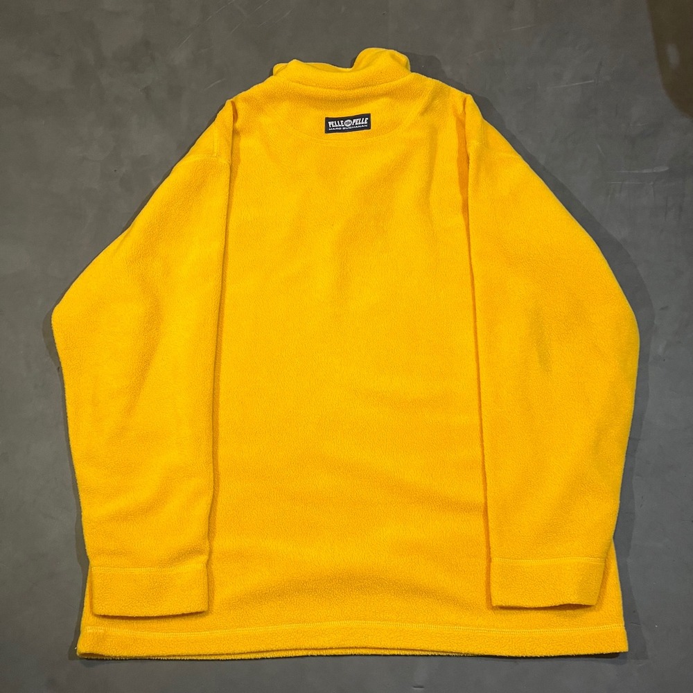 Pelle Pelle Marc Buchanan Mens Yellow Fleece 1/4 Zip Pullover Jacket Size Medium - Picture 2 of 7